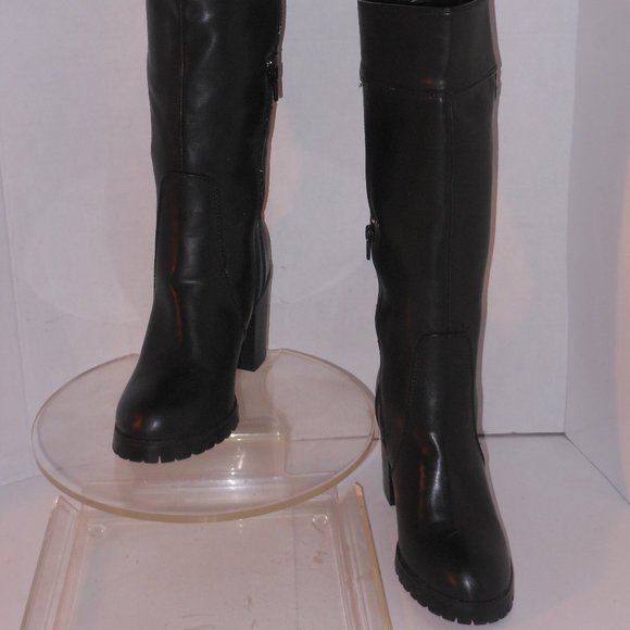REVEL BLACK KNEE HIGH BOOTS SIZE 7 MEDIUM - Picture 3 of 5